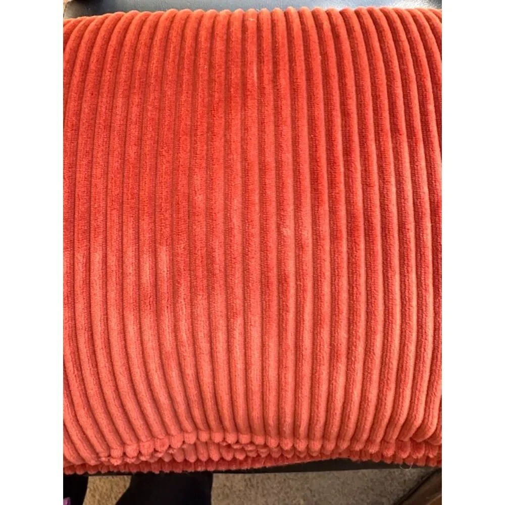 Fall Harvest “Together” Rectangle Decorative Pillow 23x13 Tan Orange Corduroy
